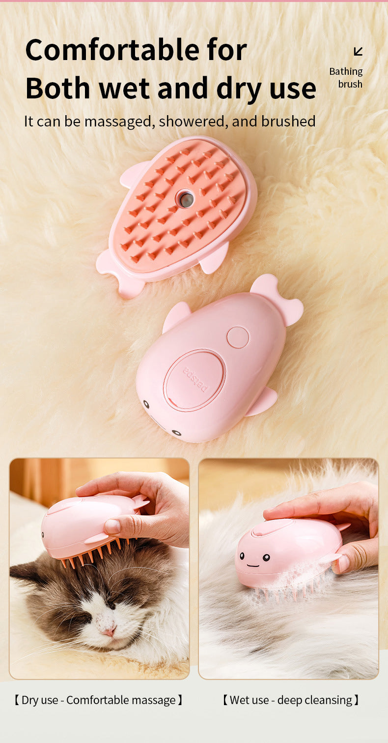 MikyPet 3-in-1 Rechargeable Steam Grooming Brush