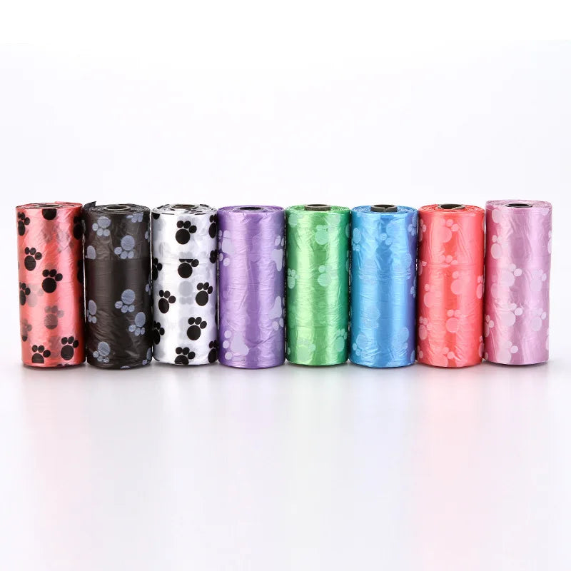 Pet Poop Bags Disposable Dog Waste Bags 10 Rolls150pcs Degradable Printed Pet Garbage Bag Dog Cat Clean Up Refill Garbage Bag